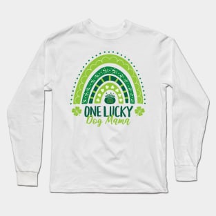 One Lucky Dog Mama St Patricks Day Rainbow Long Sleeve T-Shirt